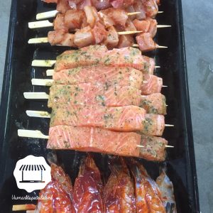 Heerlijk vis BBQ spiezen