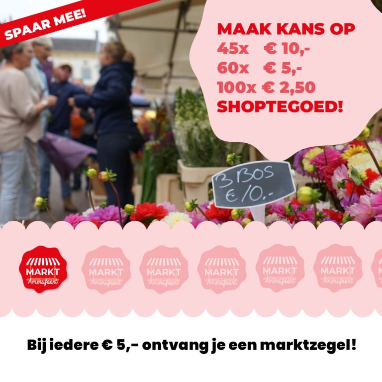Spaar mee voor shoptegoed op de Amersfoortse markten
