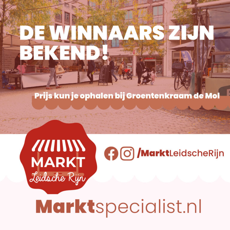De winnaars zijn bekend van markt Leidsche Rijn voor een dinerbon!
