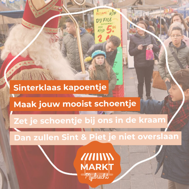 Sinterklaas kleurplaten actie op de markt van Mijdrecht!