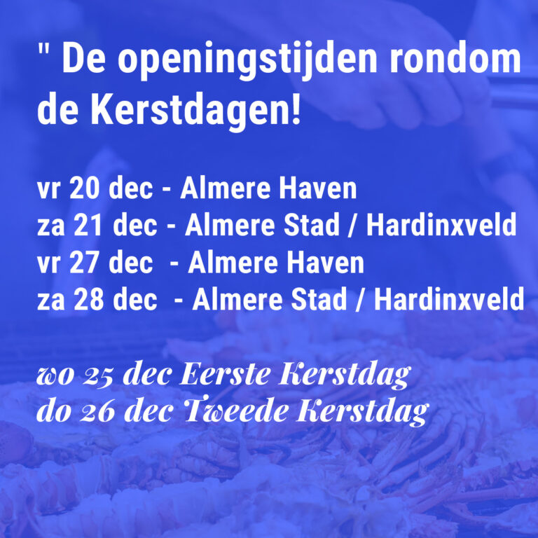 Openingstijden rondom de feestdagen