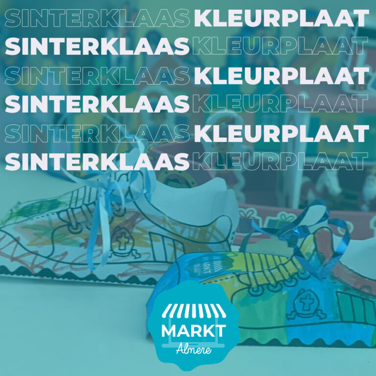 Sinterklaas kleurplaat markt Almere